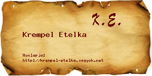 Krempel Etelka névjegykártya